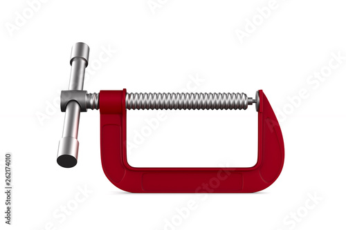 clamp on white background. ...
