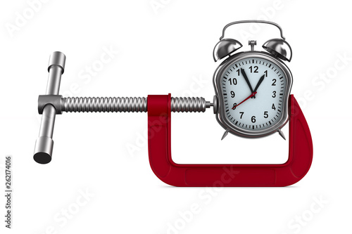 clamp and watch on white ba...