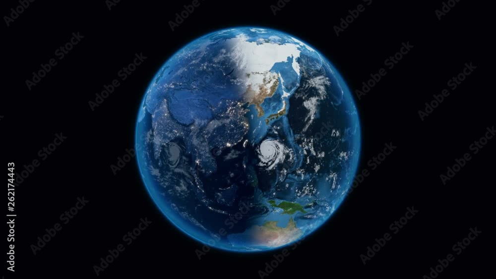 Earth day and night time from space rotation 360 degrees on solid black background, 3D animation, more options in my portfolio Earth day and night time from space rotation 360 degrees on solid black background, 3D animation, more options in my portfolio