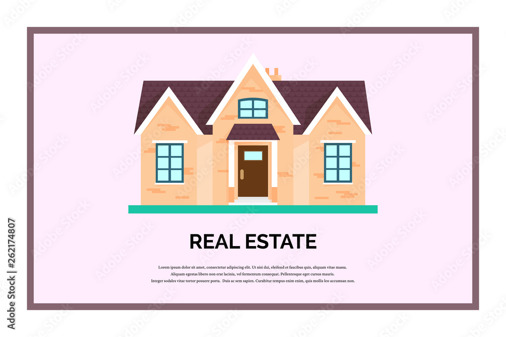 Real estate agency promo flat banner template Real estate agency promo flat banner template