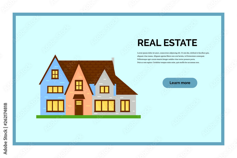 Real estate agency vector landing page template Real estate agency vector landing page template