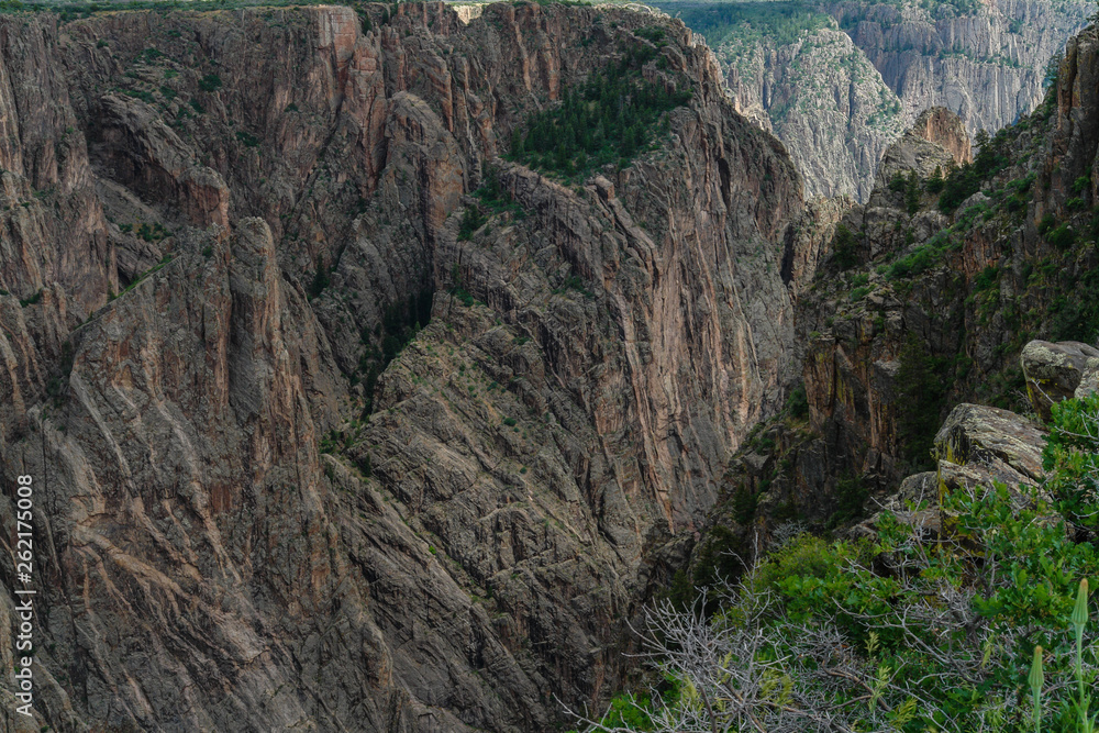 Cross Fissures in Black Canyon of the Gunnison National Park in Colorado, United States