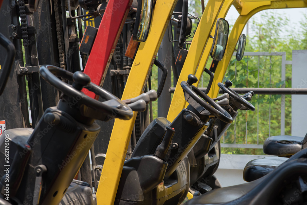 Forklifts in warehouse Forklifts in warehouse