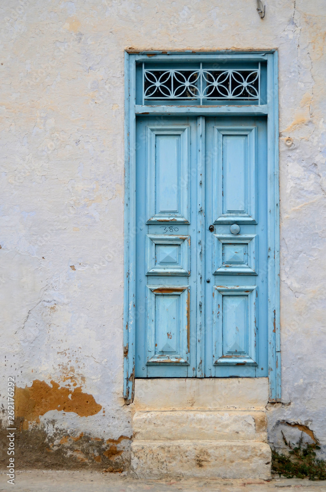 Fototapeta premium Typical blue local door in Tunis,Tunisia