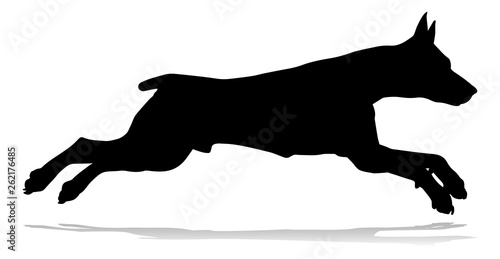 A detailed animal silhouette of a pet dog