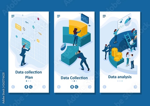 Isometric Businessmen Make a Digital Marketing