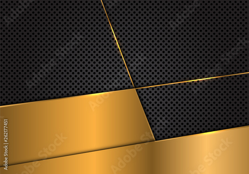 Abstract gold blank on dark grey circle mesh design modern luxury futuristic background vector illustration.