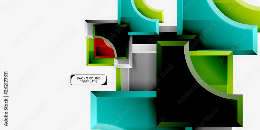 Fototapeta premium Geometrical 3d shapes background