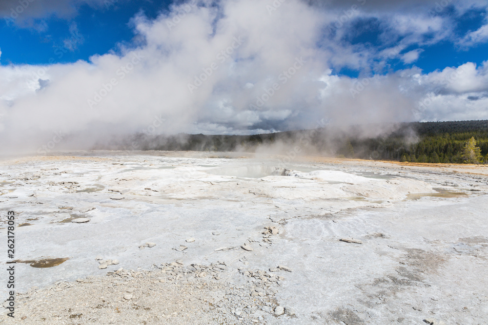 Fountain Geyser in Yellowstone National Park in Wyoming, United States