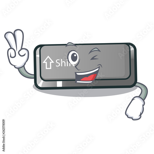 Two finger button shift on a keyboard mascot