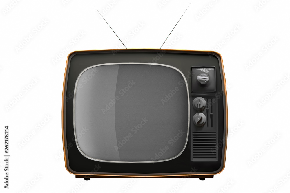 Retro tv isolated on white background. 3D Illustration Retro tv isolated on white background. 3D Illustration