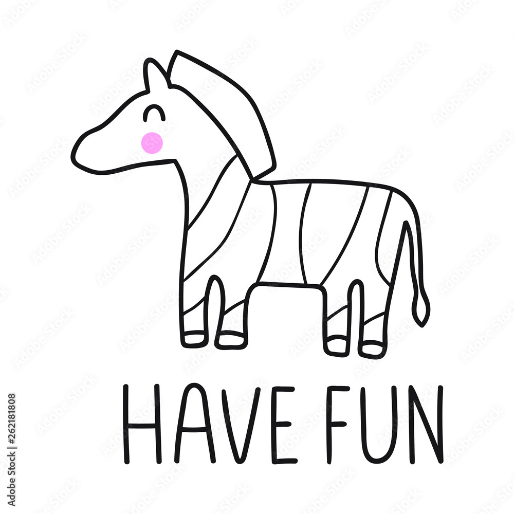 Zebra. Hand drawn vector icon illustration design in scandinavian, nordic style. Best for nursery, childish textile, apparel, poster, postcard. Zebra. Hand drawn vector icon illustration design in scandinavian, nordic style. Best for nursery, childish textile, apparel, poster, postcard.