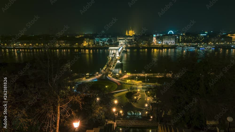 Timelapse of a busy City with a lot of Cars at Night, Budapest, 4k UHD Timelapse of a busy City with a lot of Cars at Night, Budapest, 4k UHD