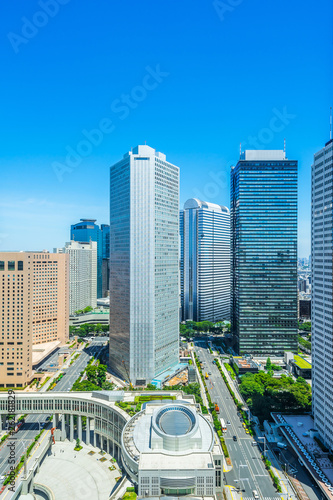 Photography skyline aerial view of shinjuku in Tokyo, Japan