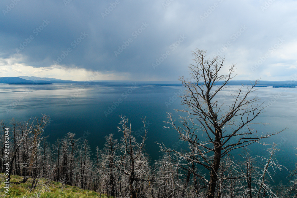 Lake Butte Overlook in Yellowstone National Park in Wyoming, United States