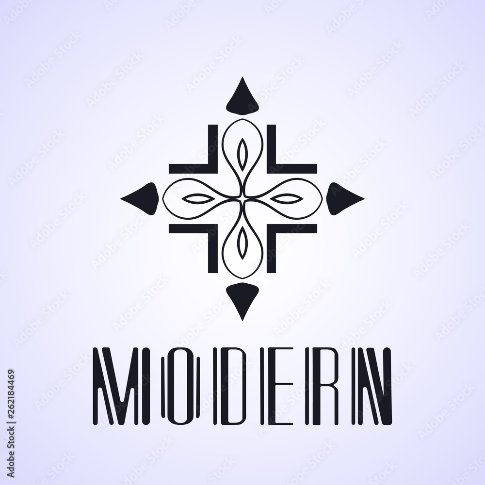 Obraz premium Vector geometric modern art deco style logo decoration
