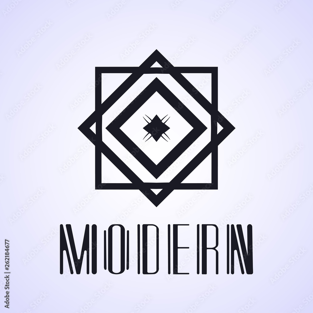 Vector geometric modern art deco style logo decoration Vector geometric modern art deco style logo decoration