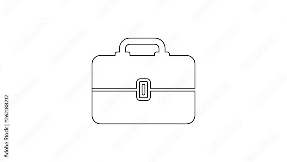 Grey Toolbox line icon on white background. Tool box sign. 4K Video motion graphic animation Grey Toolbox line icon on white background. Tool box sign. 4K Video motion graphic animation