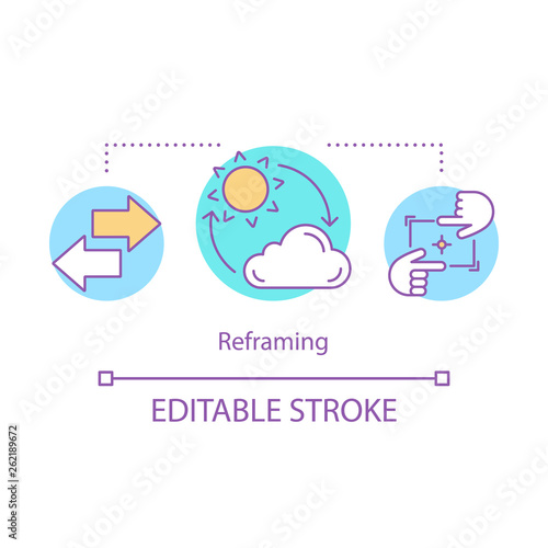 Cognitive reframing concept icon