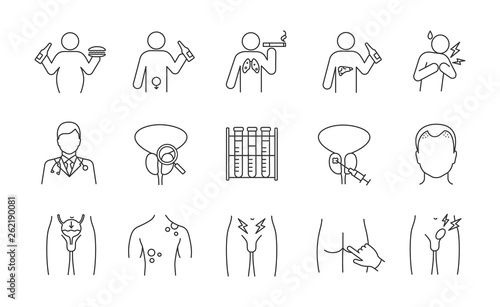 Men’s healthlinear icons set