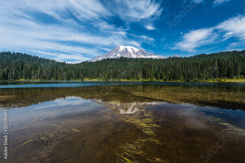 Reflection Lakes in Mount Rainier National Park in Washington, United States