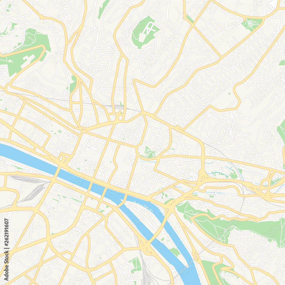 Rouen, France printable map
