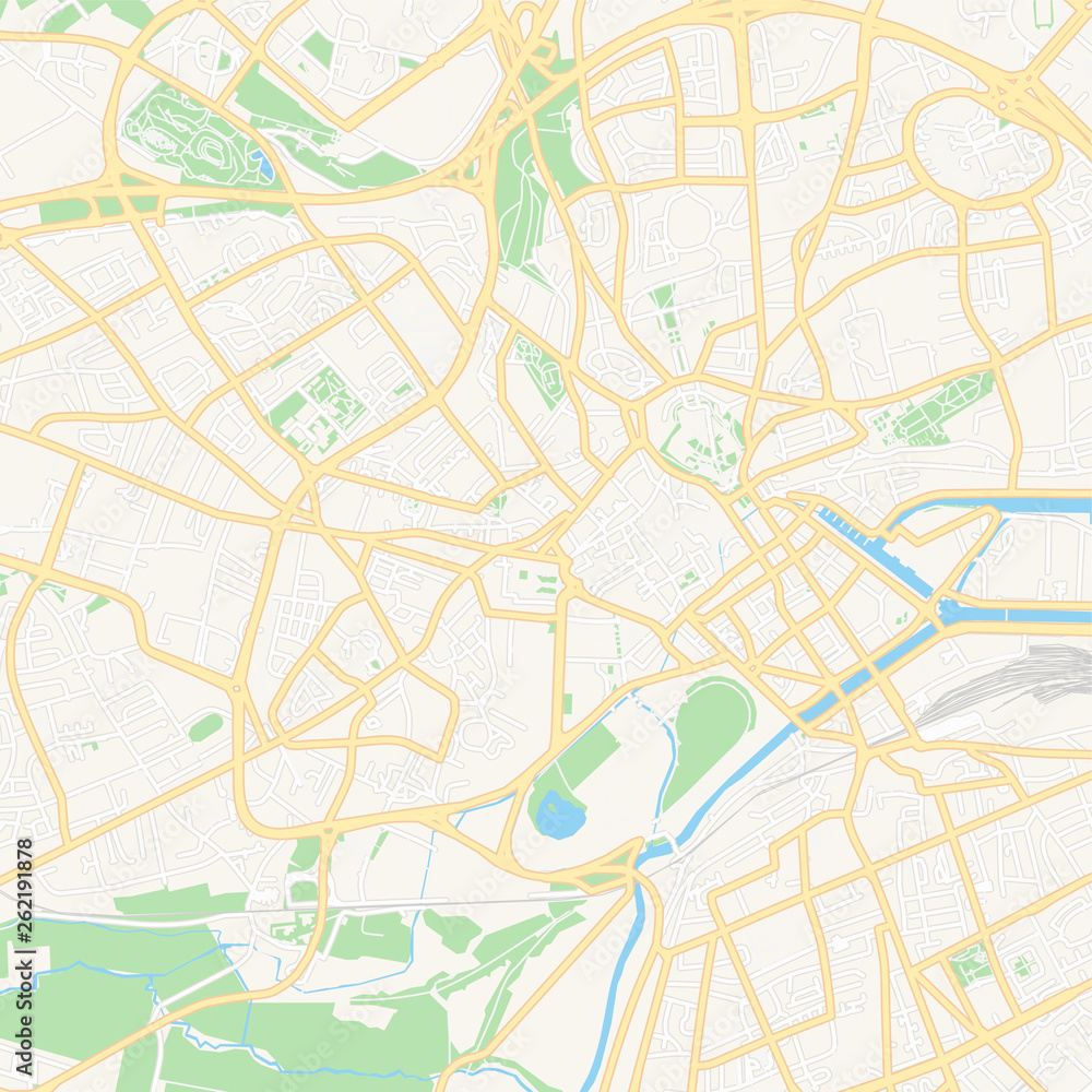 Caen, France printable map
