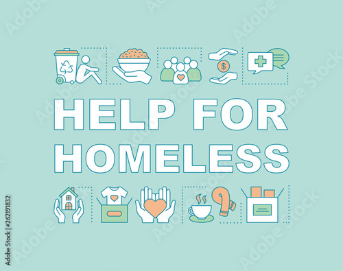 Help for homeless word concepts banner