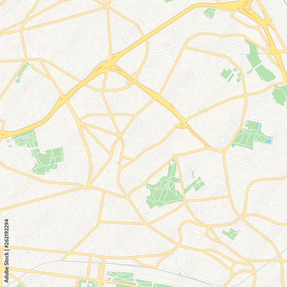 Obraz premium Mapa do wydrukowania Montreuil, Francja