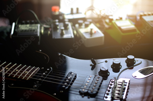  Electric guitar macro abstract,  Pedals Stomp Box