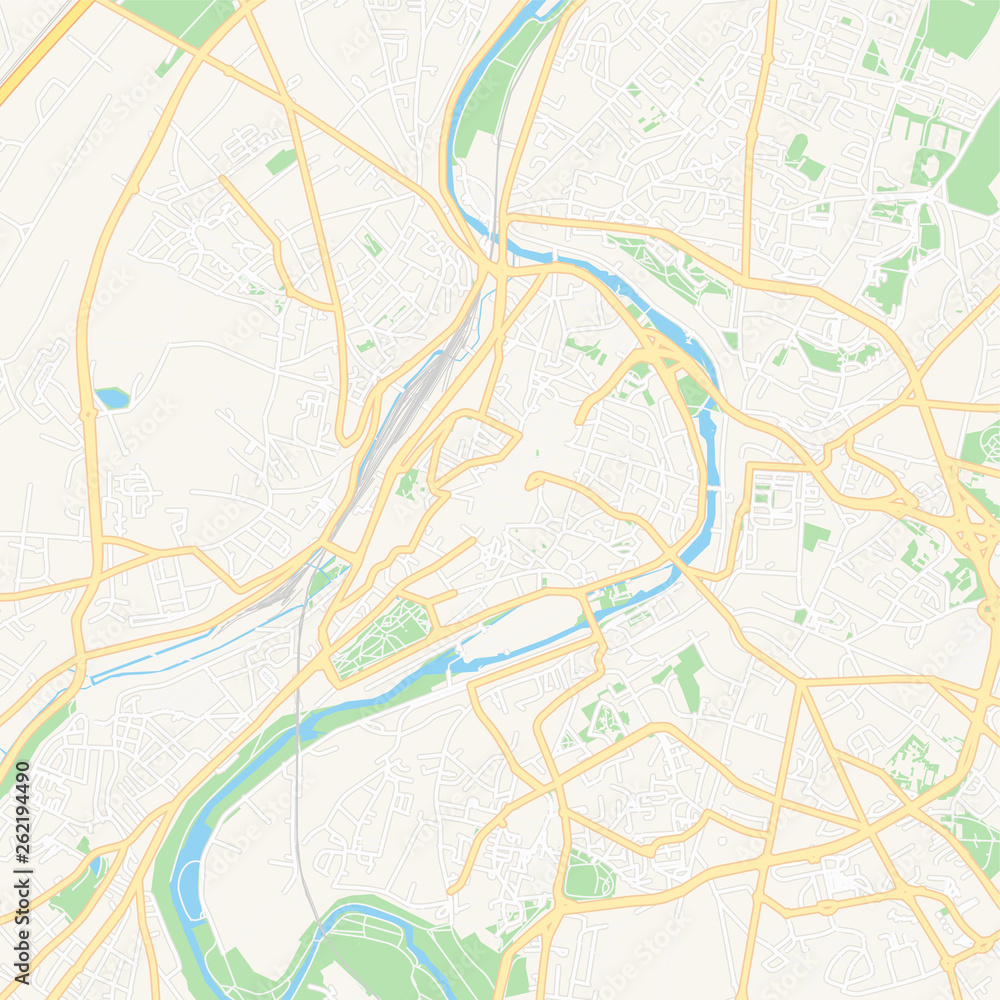 Poitiers, France printable map