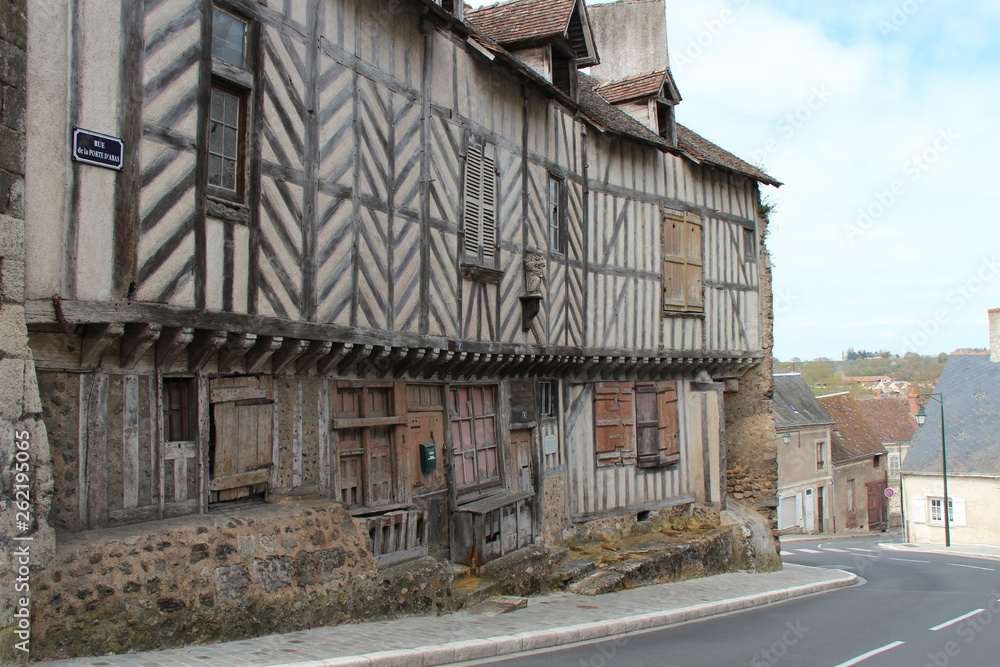 medieval houses in chateaudun (france)