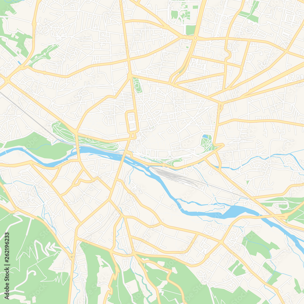 Pau, France printable map