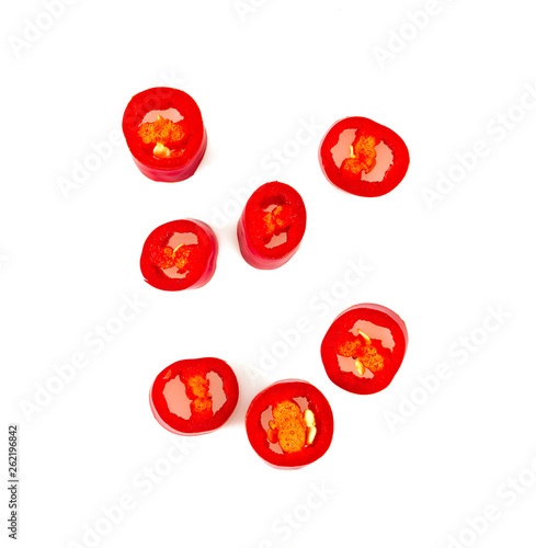 red chilli pepper isolated on white