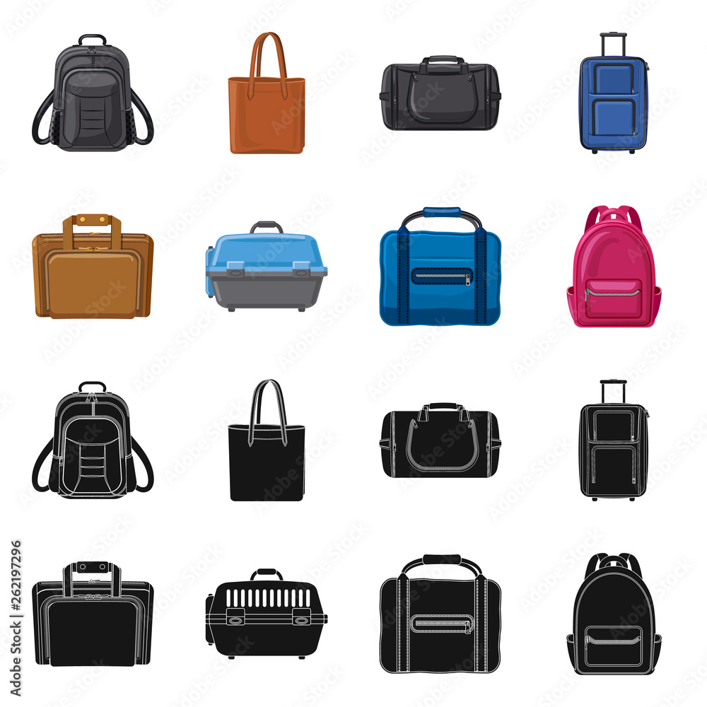 Vector design of suitcase and baggage logo. Collection of suitcase and journey stock vector illustration. Vector design of suitcase and baggage logo. Collection of suitcase and journey stock vector illustration.