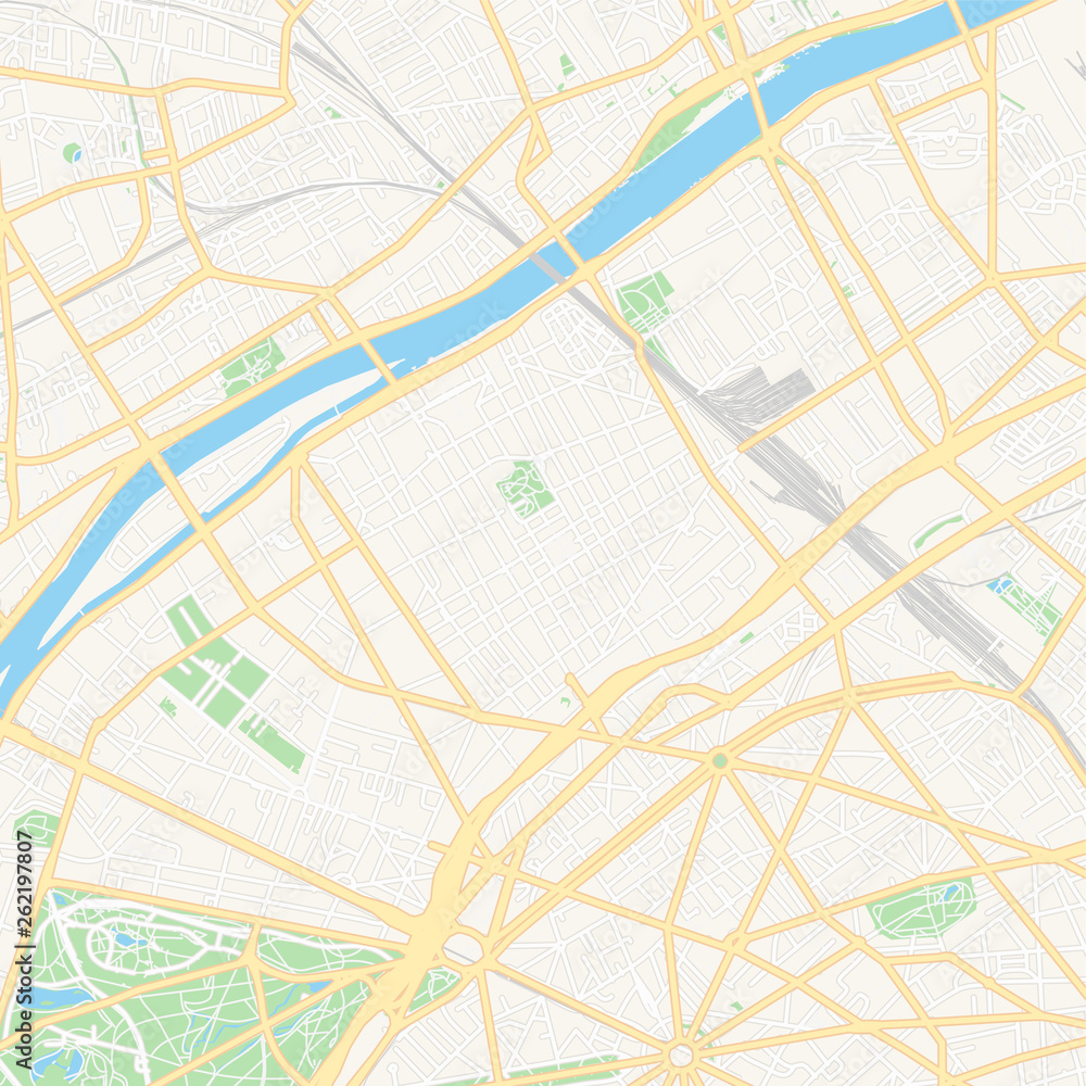 Obraz premium Levallois-Perret, France printable map