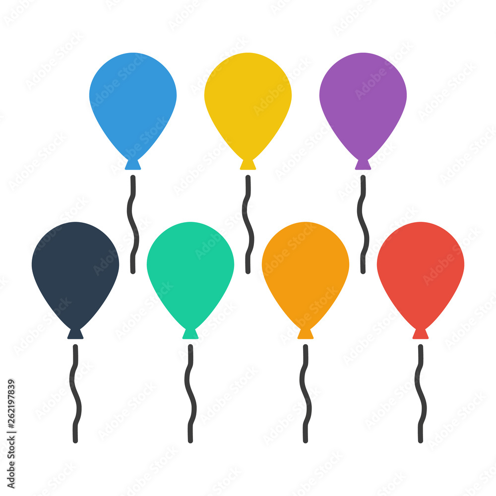 Color balloons on white background. Color balloons on white background.