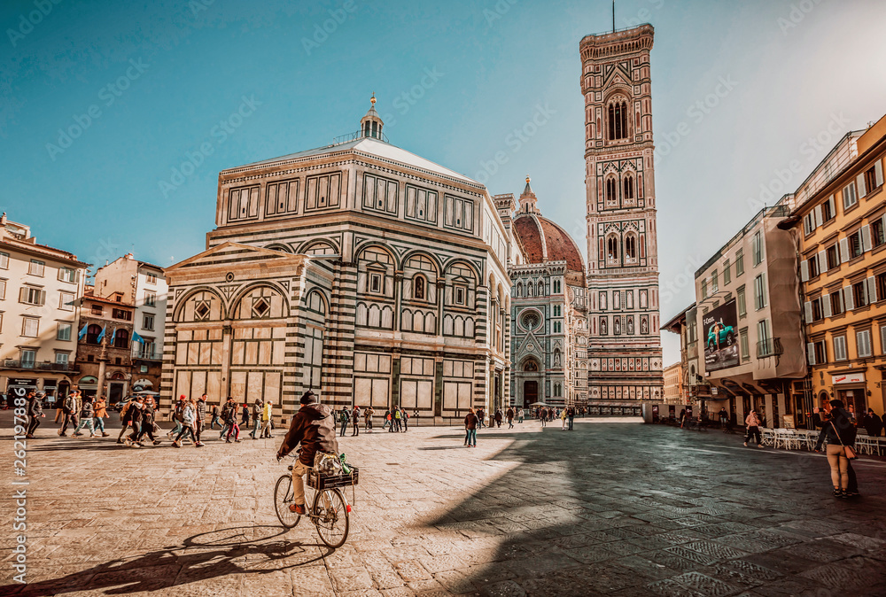 Piazza del Duomo,Florence - obrazy, fototapety, plakaty 