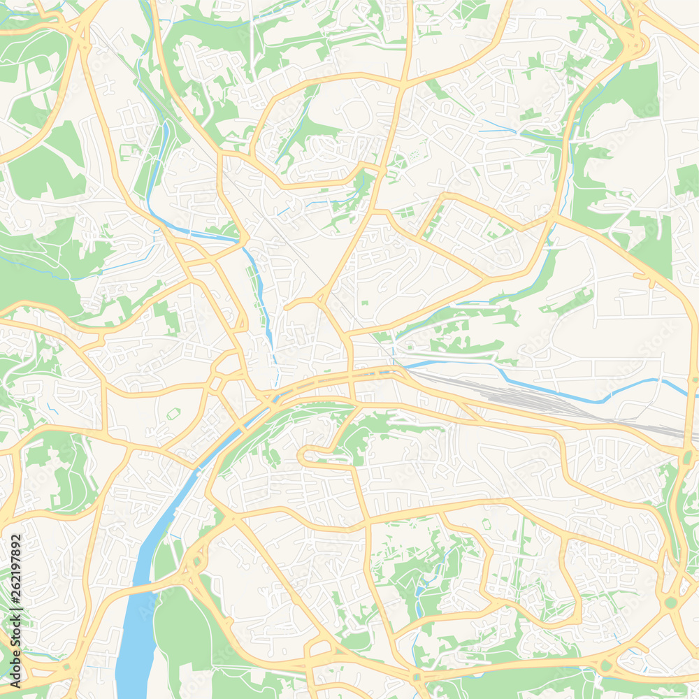 Quimper, France printable map