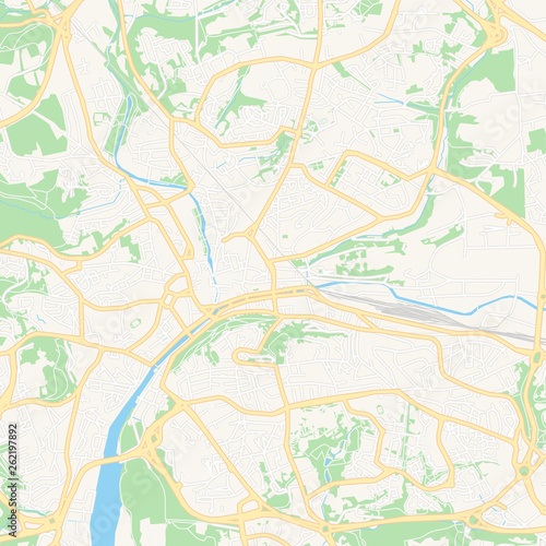 Quimper, France printable map © netsign