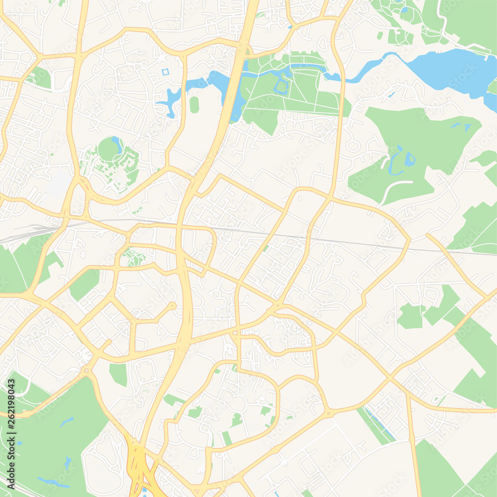 Villeneuve-d Ascq, France printable map