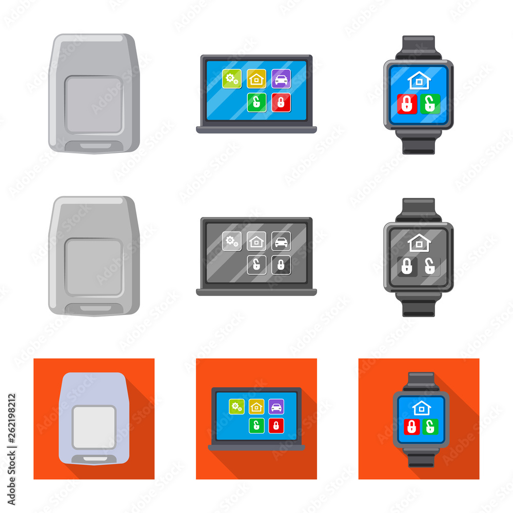 Isolated object of office and house symbol. Set of office and system stock symbol for web. Isolated object of office and house symbol. Set of office and system stock symbol for web.