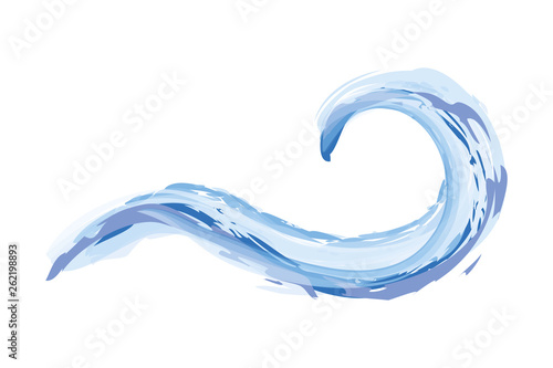 abstract blue water wave symbol isolated on white background vector illustration EPS10