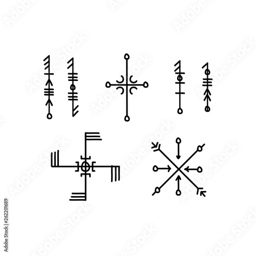 Vector illustration of norse runes viking