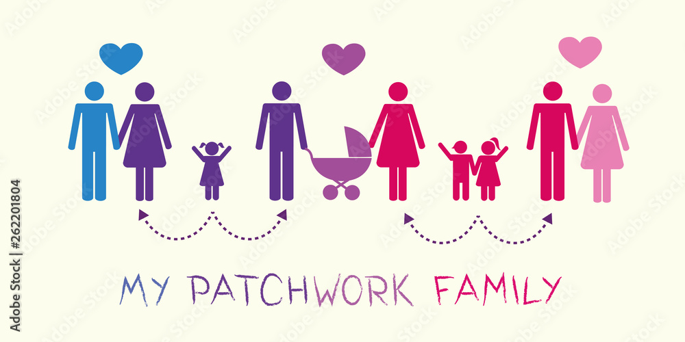 big patchwork family concept pictogram vector illustration EPS10 big patchwork family concept pictogram vector illustration EPS10