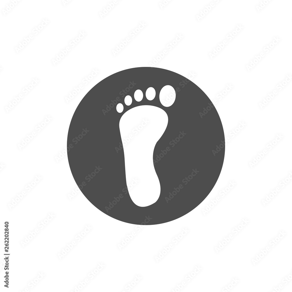 Foot, leg, print icon. Vector illustration, flat design. Foot, leg, print icon. Vector illustration, flat design.