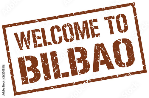 welcome to Bilbao stamp