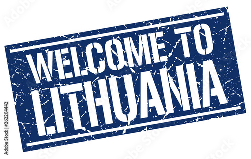 welcome to Lithuania stamp