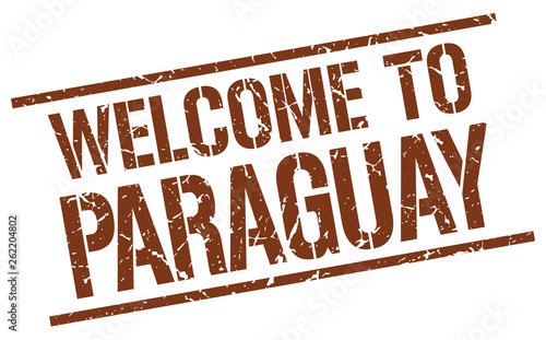 welcome to Paraguay stamp