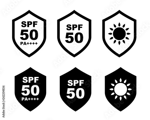 UV Care Shield Icon Set
